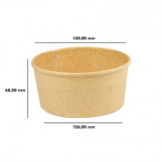 Salade- & Foodbeker bruin kraft, enkelwandig 750CC