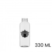 Sap & smoothie fles, bedrukt, vierkant, 330 ml